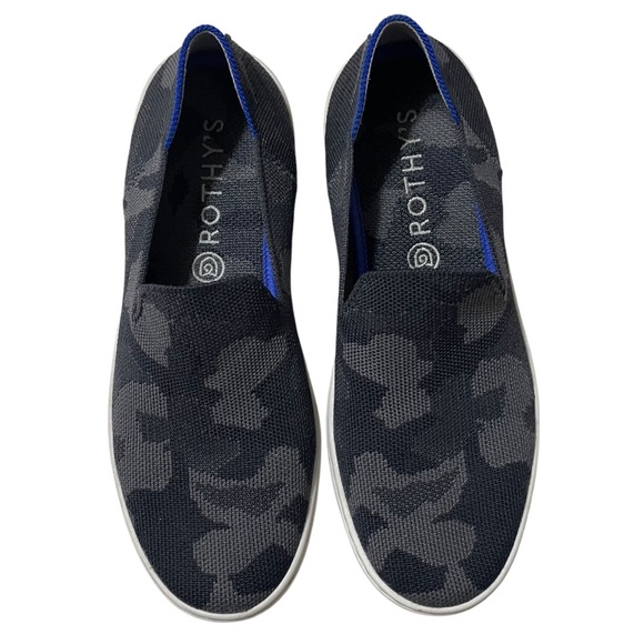Rothy’s The Original Slip On Sneaker Black Grey Camo Size 7 Comfort Shoes - Picture 2 of 10